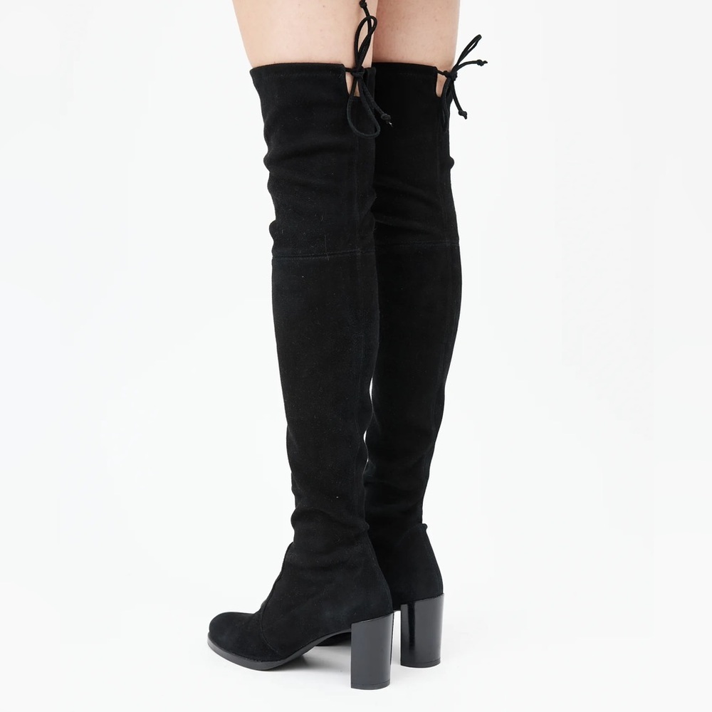 Stuart Weitzman Black Over-the-Knee Suede Boots - Picture 5 of 15